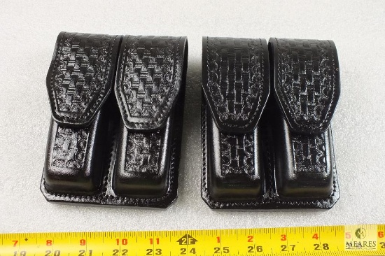 Two new Hunter leather double magazine pouches fits Beretta 92, Glock, Ruger P95 and similar. Can be