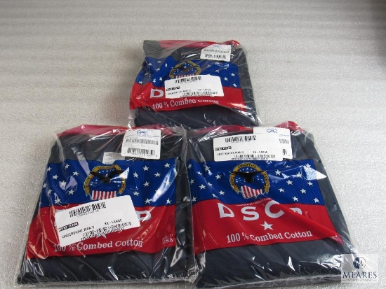 Lot of 3 New DSCP Defense Agency Men's Undershirt Size XXL Navy 100% Combed Cotton