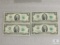 Group of (4) US $2 notes including (2) Neff-Simon