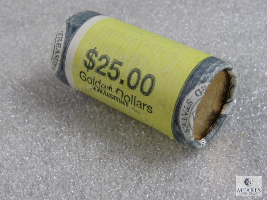 Roll of 25 Sacagawea dollars - UNC - US Mint roll