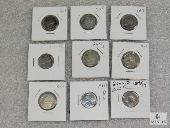 Mixed lot of (9) Jefferson nickels