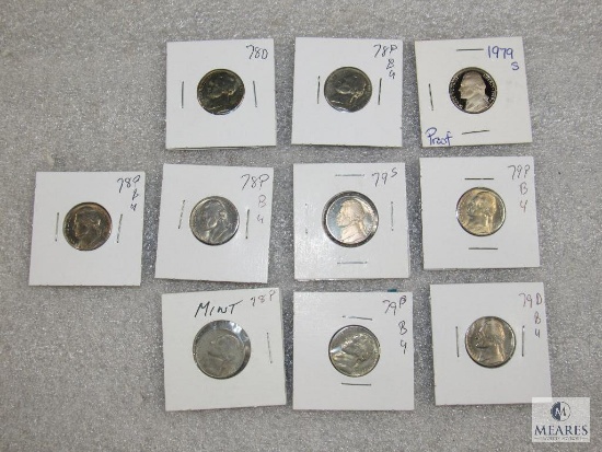 Group of (10) mixed Jefferson nickels