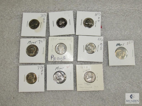 Mixed lot of (10) Jefferson nickels