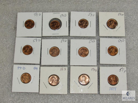 Mixed lot of (12) Lincoln Memorial cents