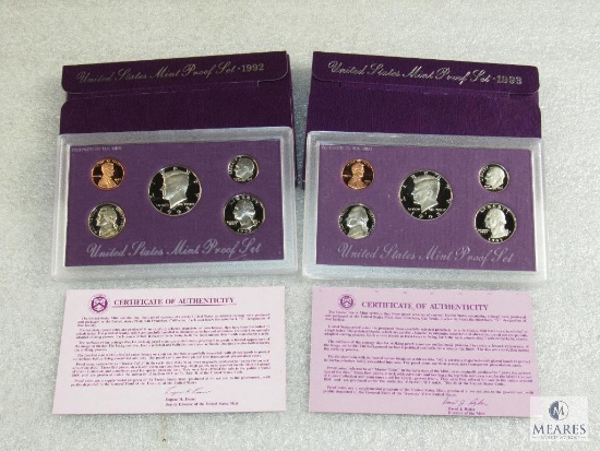 1992 and 1993 US Mint proof sets