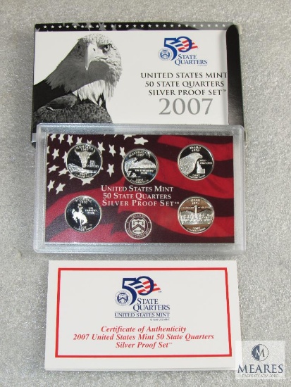 US Mint 2007 50-state quarter silver proof set