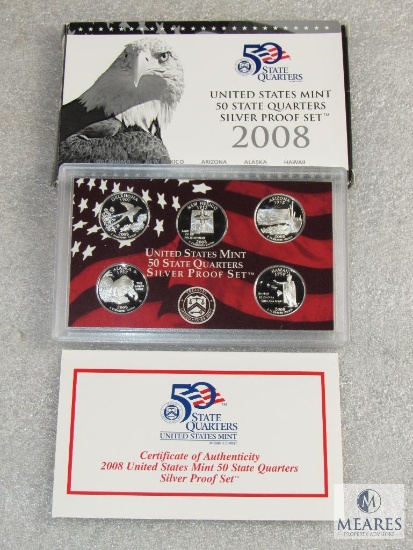 US Mint 2008 50-state quarter silver proof set