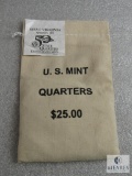 US Mint $25 bag of D-Mint West Virginia quarters