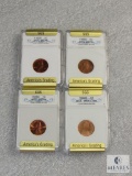 Group of (4) Lincoln Memorial cents