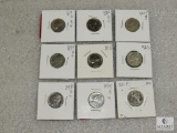 Mixed lot of (9) Jefferson nickels