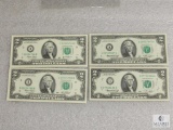 Group of (4) US $2 notes including (2) Neff-Simon