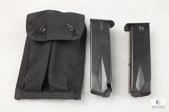 2 Ruger P85 P89 9mm pistol mag and mag pouch
