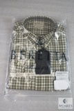 New Beretta Green & Beige Check Button Up Dress Shirt Mens Sz Large