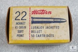 17 Count .22 Hornet Brass for Reloading in Vintage Western Box