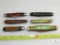 Lot of 6 Vintage Pocket Folder Knives - Solingen, Sheffield + Bone & Celluloid Handles