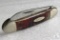 Vintage 1972 Case XX 62131 2 Blade Canoe Knife Red Bone Handle