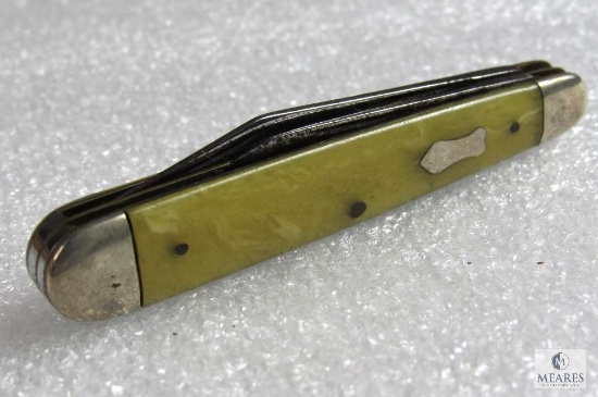 Antique Remington UMC 2 Blade Pen Knife Folder Yellow Handle