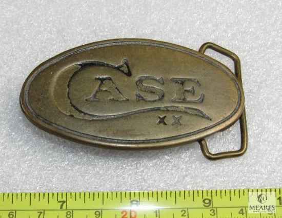 Vintage Case Solid Brass Belt Buckle - Oval with Case XX logo 1978