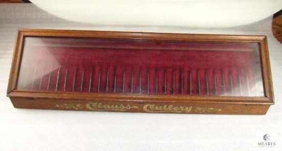 *RARE!* Clauss Cutlery Antique Wood & Glass Retail Knife Display Case