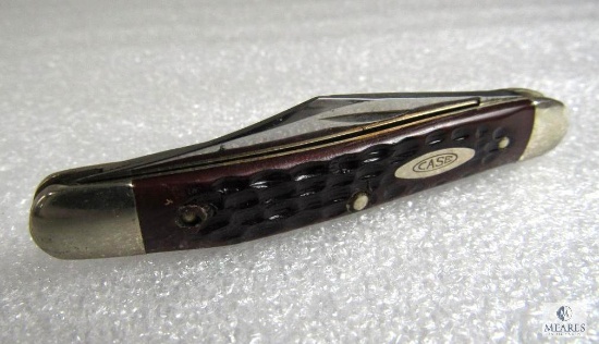 Vintage 1970 Case XX 2 Blade Pen Knife Reddish Bone Handle