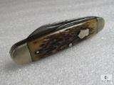 Vintage Remington UMC 2 Blade Jack Knife Folder Bone Handle