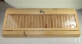 Handmade Wood with Glass Front Knife Display Case with Rear Storage