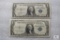 Lot of (2) US $1 small size silver certificate STAR NOTES - 1935-A and 1935-G