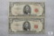 Group of (2) Series 1963 US $5 red seal notes