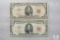 Group of (2) Series 1963 US $5 red seal notes