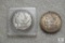 Lot of (2) 1921-P Morgan silver dollars