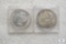 1921-P and 1921-S Morgan silver dollars