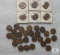 Approximately 33 mixed Lincoln wheat cents
