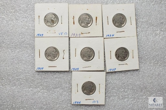 Mixed lot of (7) Buffalo nickels