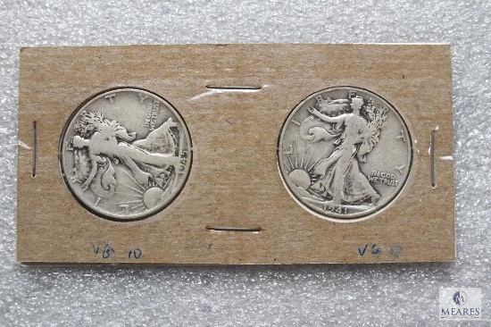 Group of (2) Walking Liberty halves