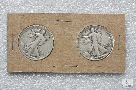 Group of (2) Walking Liberty halves
