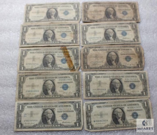 Group of (10) small size US $1 silver certificates