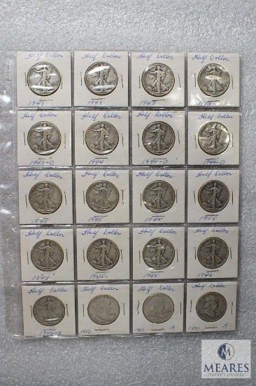 Sheet of (20) Walking Liberty half dollars