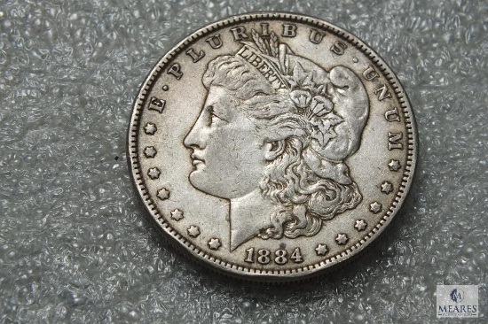 1884 Morgan silver dollar