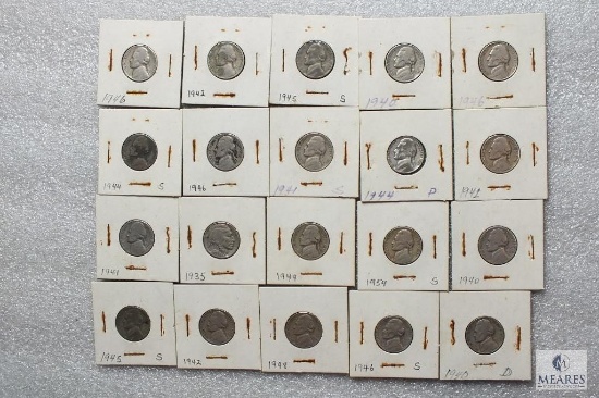 Group of (20) mixed Jefferson nickels - 1940s