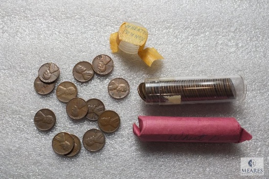 Two rolls of mixed Lincoln wheat cents