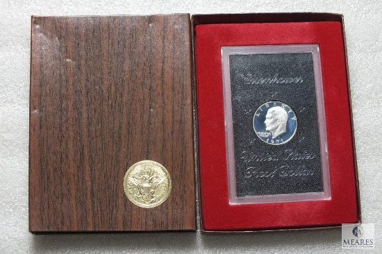 US Mint 1971-S proof Eisenhower silver dollar - Brown Box