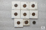 Lot of (9) 1920s Lincoln wheat cents