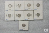 Lot of (9) silver Roosevelt dimes