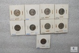 Lot of (9) Jefferson nickels - 1930s - 1950s