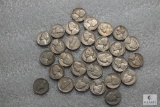 Lot of approximately 26 mixed Jefferson nickels - mostly 1950s