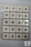 Sheet of mixed Mercury dimes
