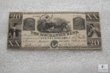 The Mechanic's Bank, Augusta GA $20 note - Oct 1, 1861 - hand signatures
