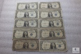 Group of (10) small size US $1 silver certificates