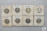 Group of (8) mixed silver quarters - Barber, Standing Liberty and Washington