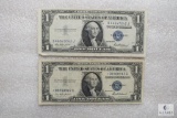 Group of (2) US $1 silver certificates - one is a star note